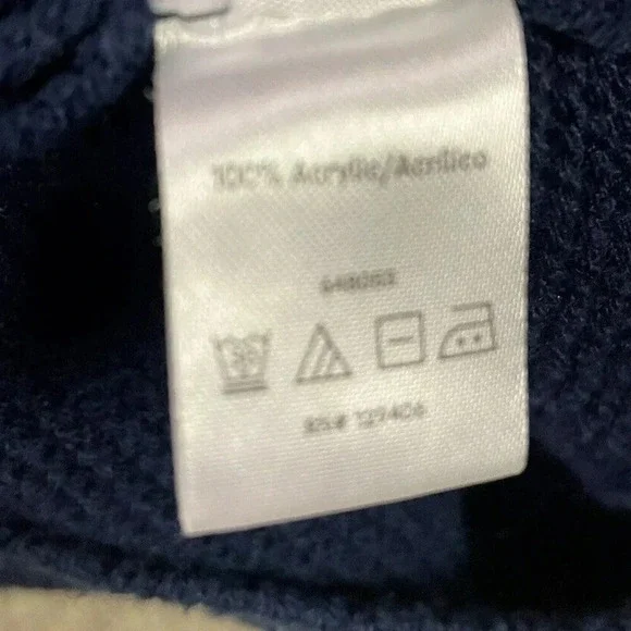 Venus Dark Navy Blue Sweater White Rope Detail Nautical Med. Knit, Comfy, Preppy - Picture 12 of 13